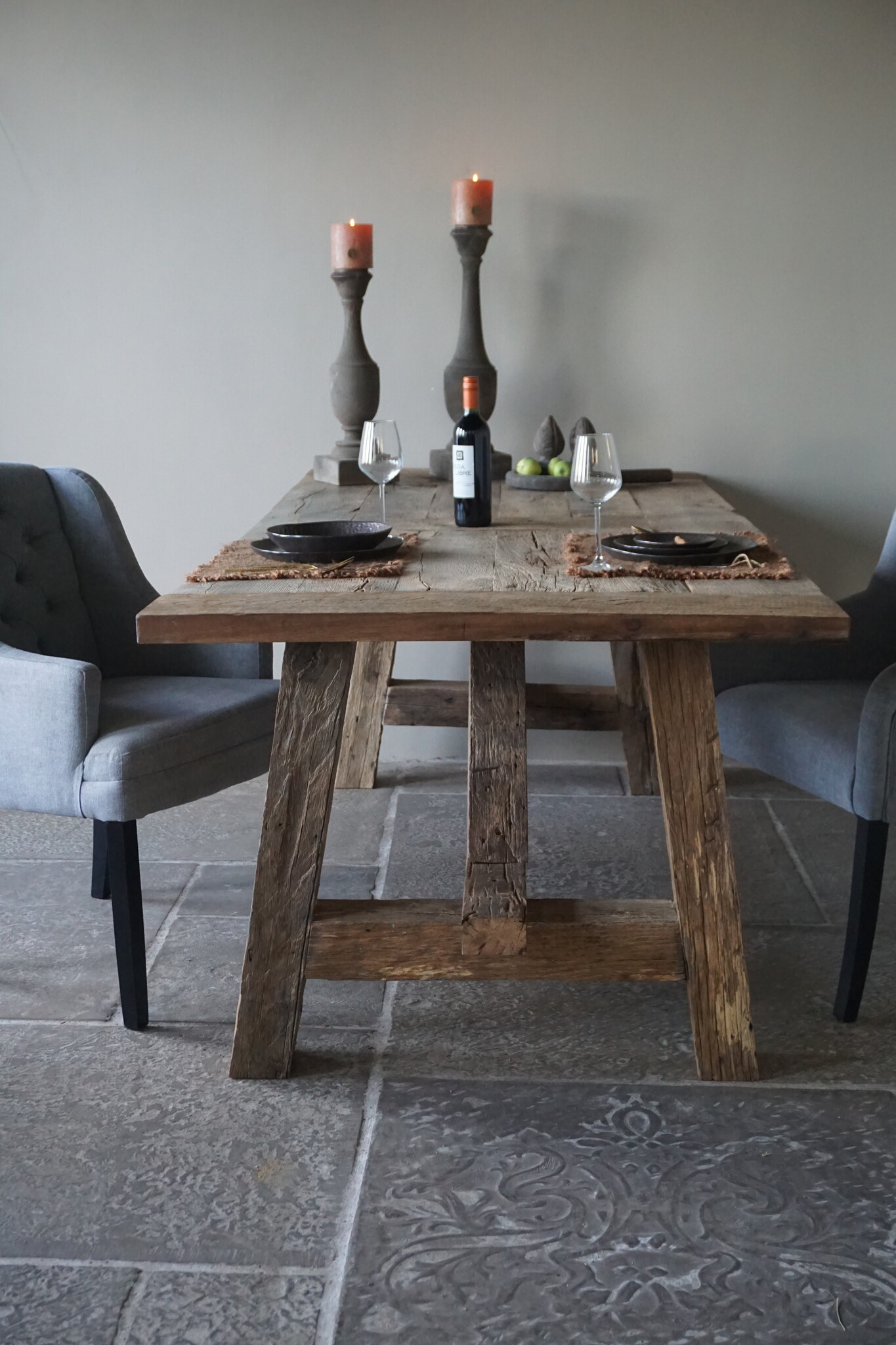 Rene Houtman Kloostertafel Massief Eikenhout | H79xB100xL220 cm