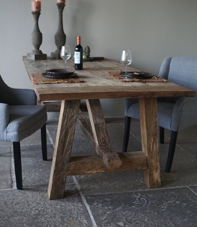Rene Houtman Kloostertafel Massief Eikenhout | H79xB100xL220 cm