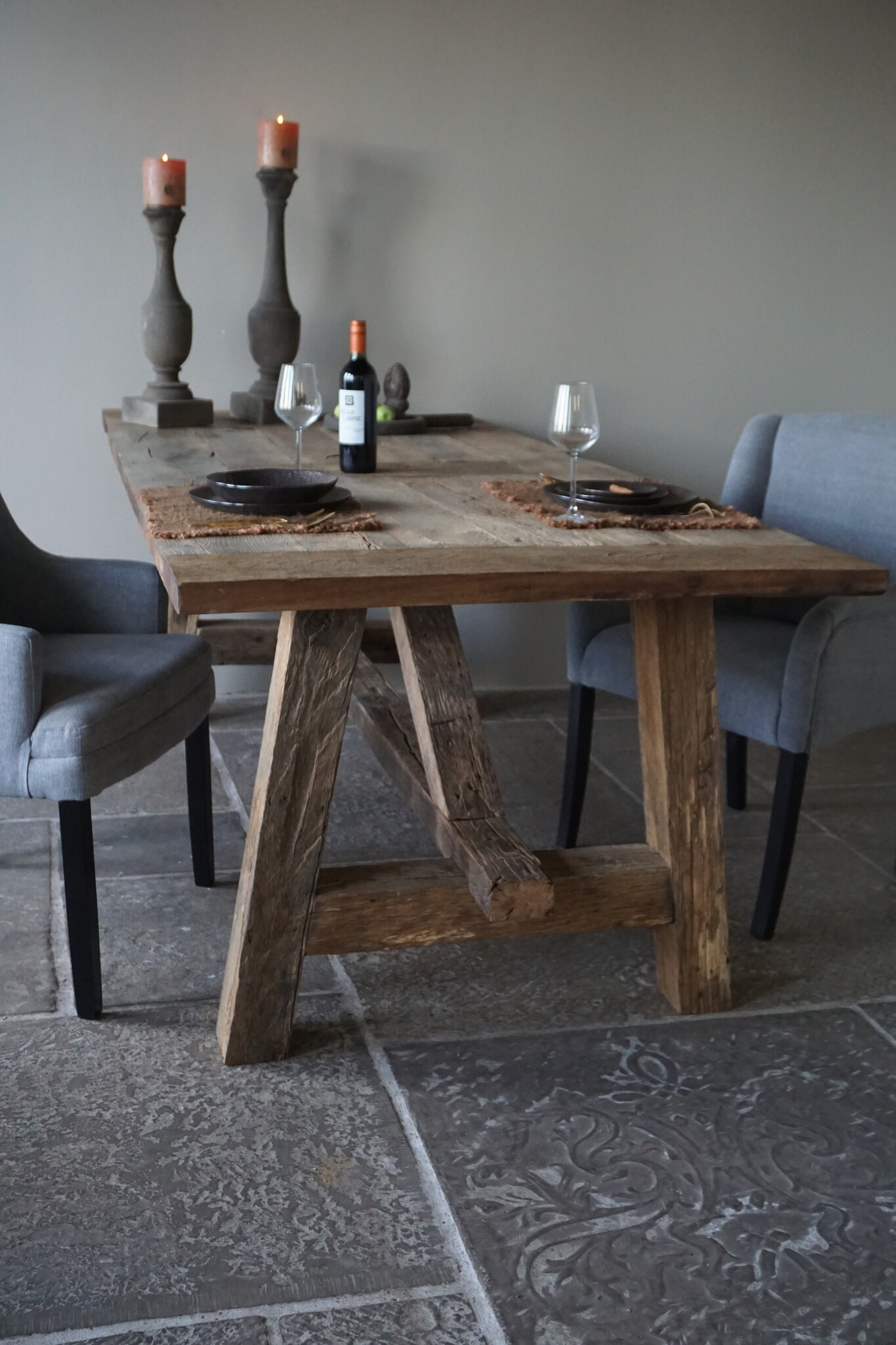 Rene Houtman Kloostertafel Massief Eikenhout | H79xB100xL220 cm
