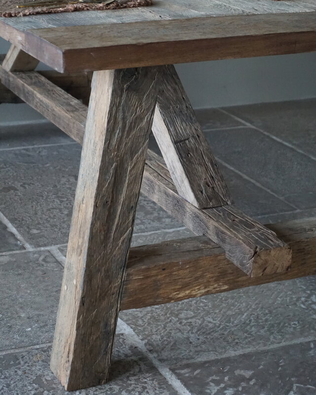 Rene Houtman Kloostertafel Massief Eikenhout | H79xB100xL220 cm