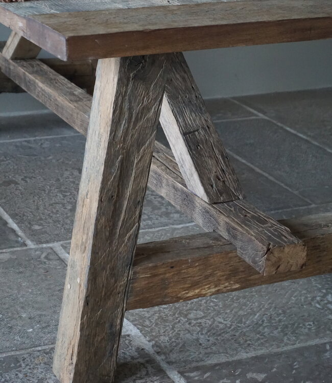 Rene Houtman Kloostertafel Massief Eikenhout | H79xB100xL220 cm