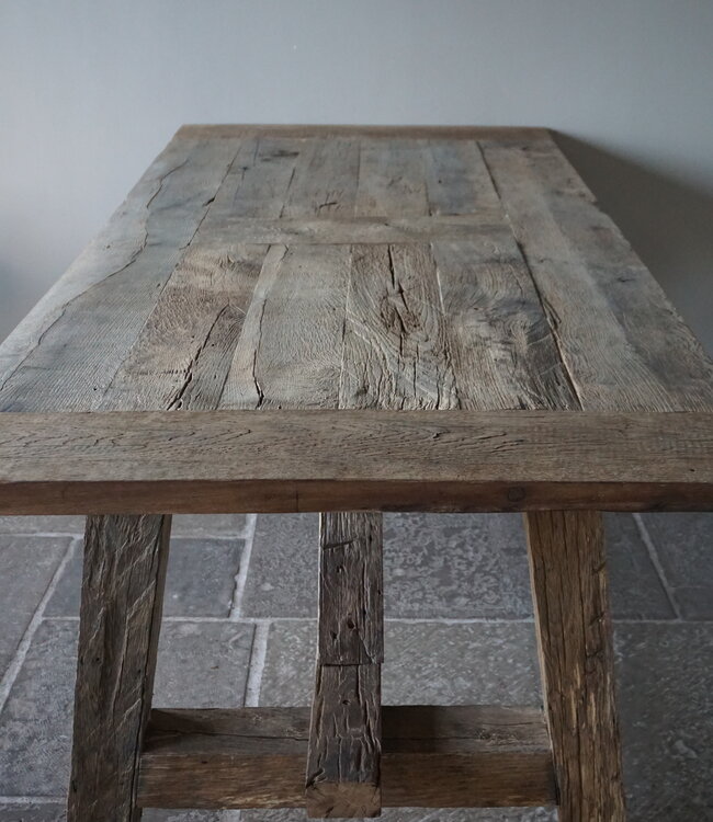 Rene Houtman Kloostertafel Massief Eikenhout | H79xB100xL220 cm