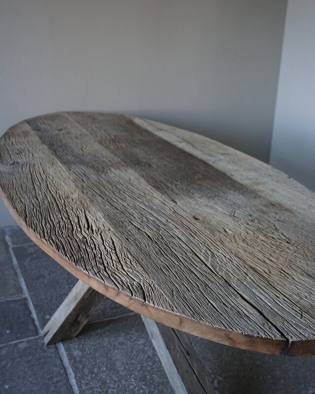 Rene Houtman Eetkamertafel Ovaal | Geborsteld Oud Eiken | L240 cm