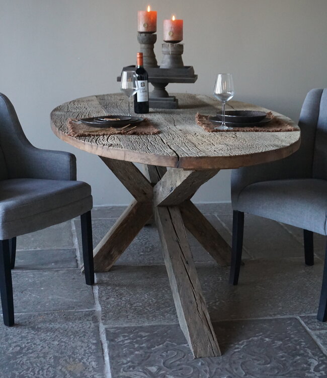 Rene Houtman Eetkamertafel Ovaal | Geborsteld Oud Eiken | L240 cm