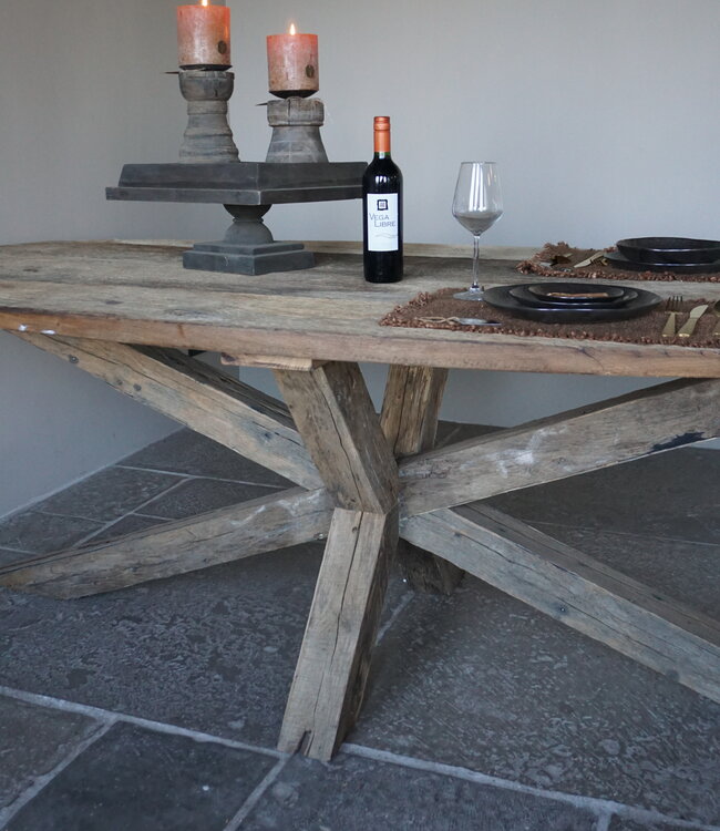 Rene Houtman Eetkamertafel Ovaal | Geborsteld Oud Eiken | L240 cm