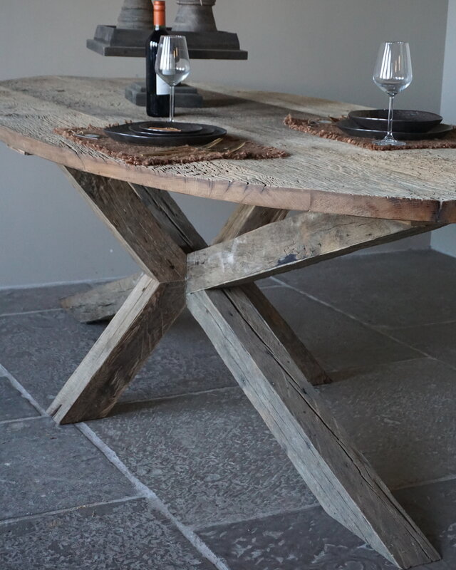 Rene Houtman Eetkamertafel Ovaal | Geborsteld Oud Eiken | L240 cm