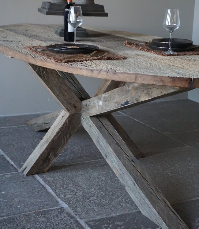 Rene Houtman Eetkamertafel Ovaal | Geborsteld Oud Eiken | L240 cm