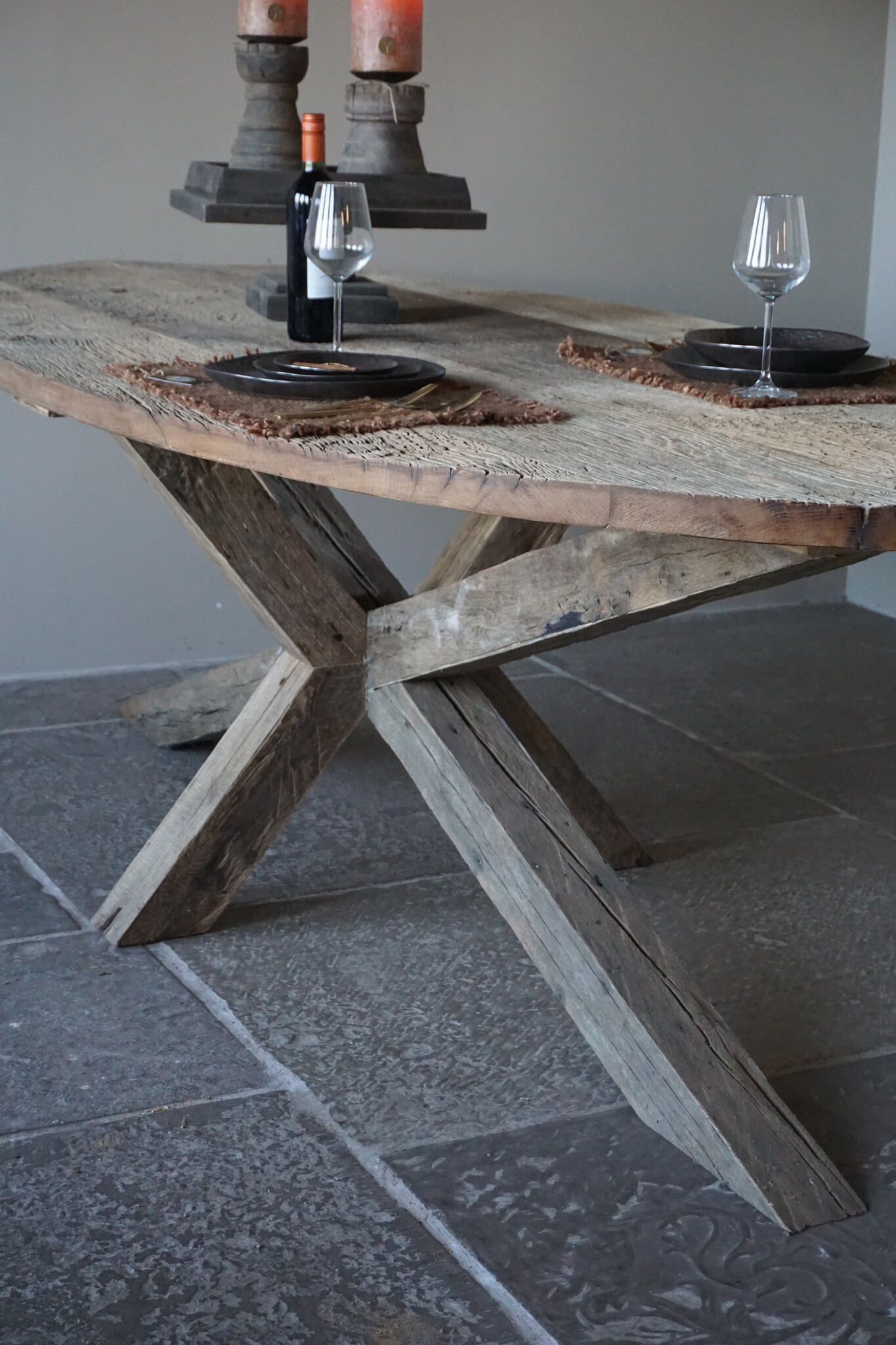 Rene Houtman Eetkamertafel Ovaal | Geborsteld Oud Eiken | L240 cm