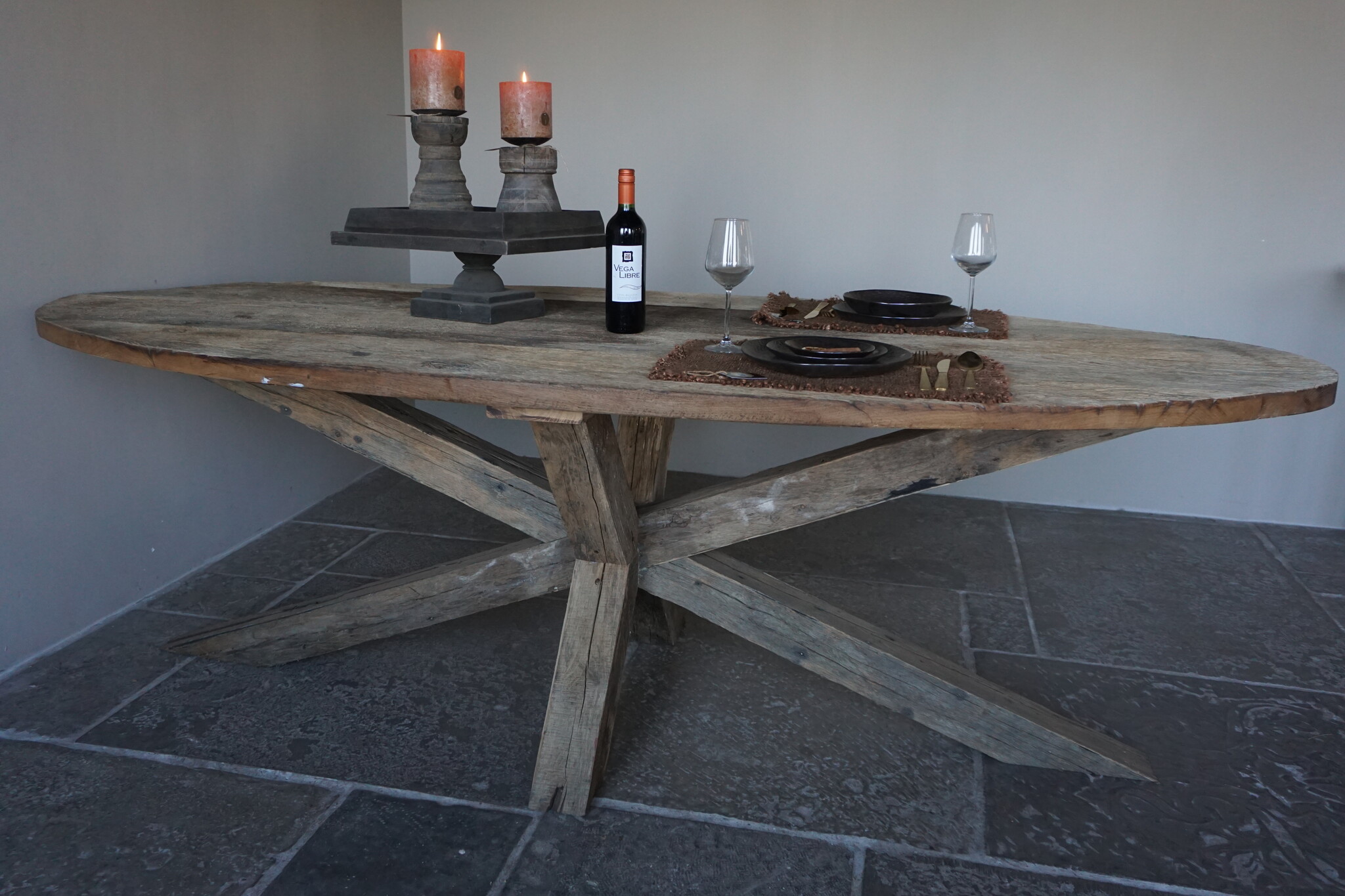 Rene Houtman Eetkamertafel Ovaal | Geborsteld Oud Eiken | L240 cm