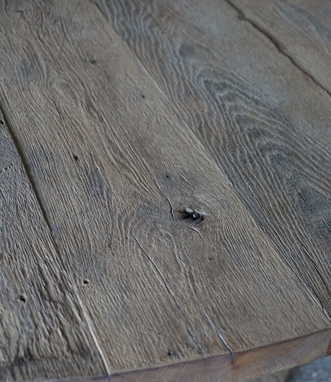 Rene Houtman Eetkamertafel Rond | Geborsteld Oud Eiken | Ø160 cm