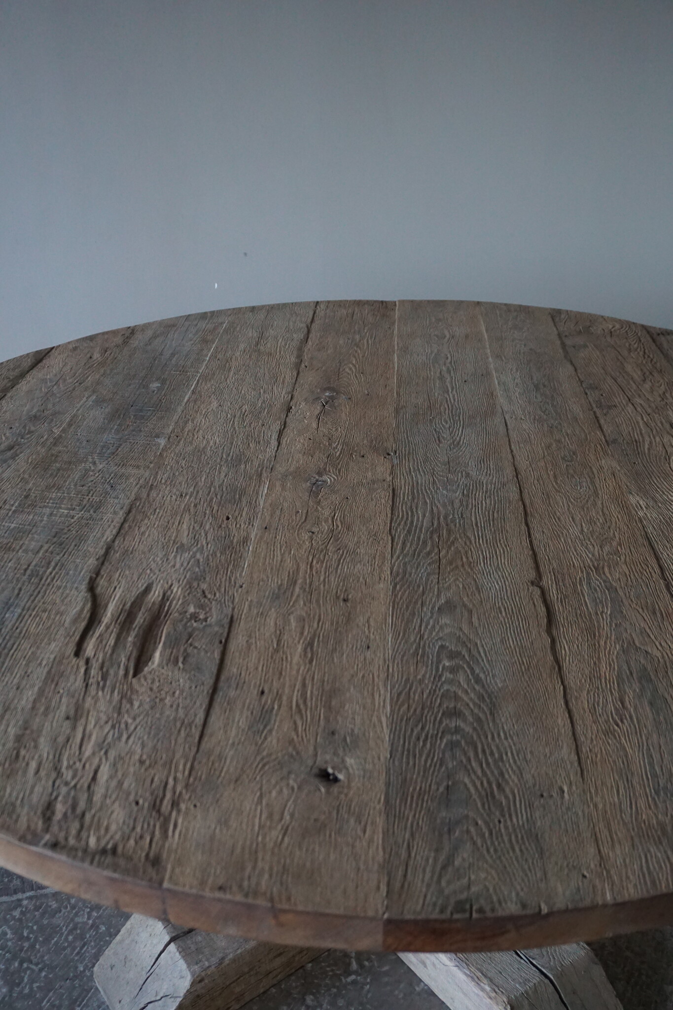 Rene Houtman Eetkamertafel Rond | Geborsteld Oud Eiken | Ø160 cm