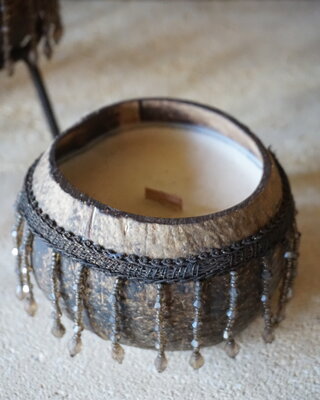 Rene Houtman Cocos Kaars Met Ketting | H8 x D11 cm