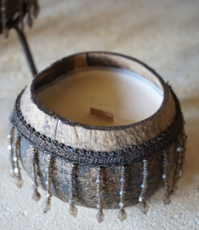 Rene Houtman Cocos Kaars Met Ketting | H8 x D11 cm