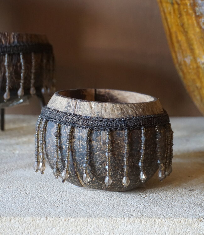 Rene Houtman Cocos Kaars Met Ketting | H8 x D11 cm