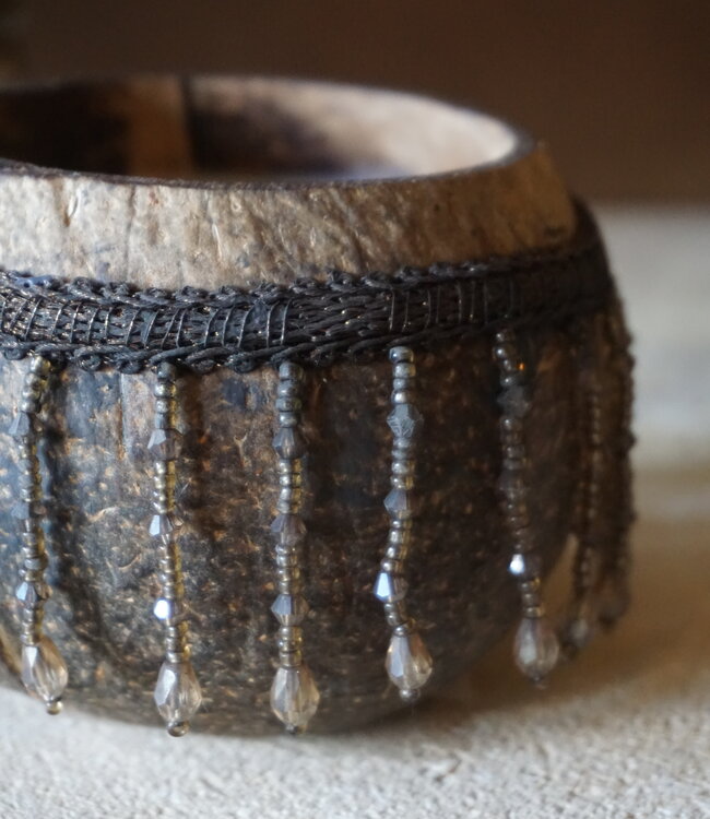 Rene Houtman Cocos Kaars Met Ketting | H8 x D11 cm