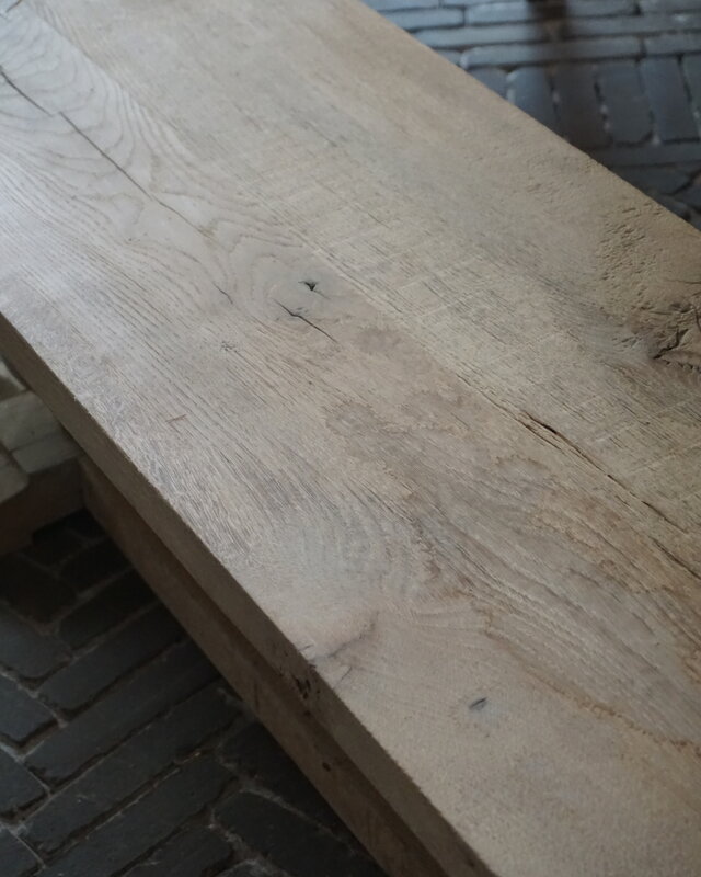 Rene Houtman Eettafel Bankje Oud Eikenhout | Bolpoot | B160 cm