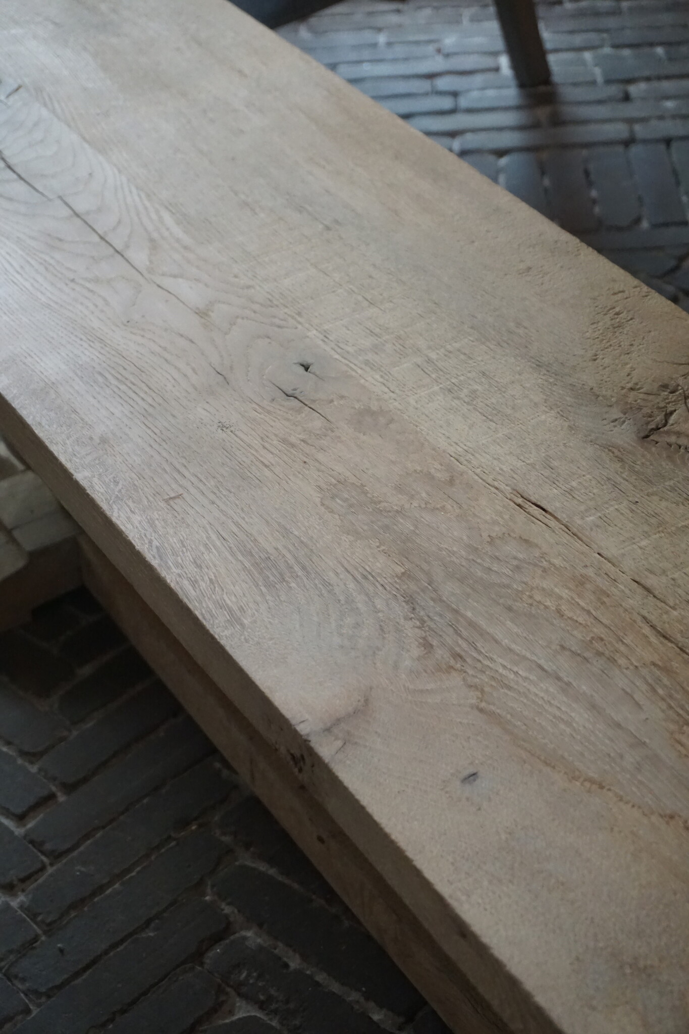 Rene Houtman Eettafel Bankje Oud Eikenhout | Bolpoot | B160 cm