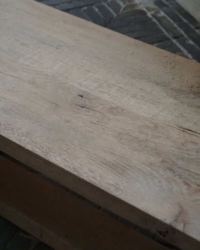 Rene Houtman Eettafel Bankje Oud Eikenhout | Bolpoot | B160 cm