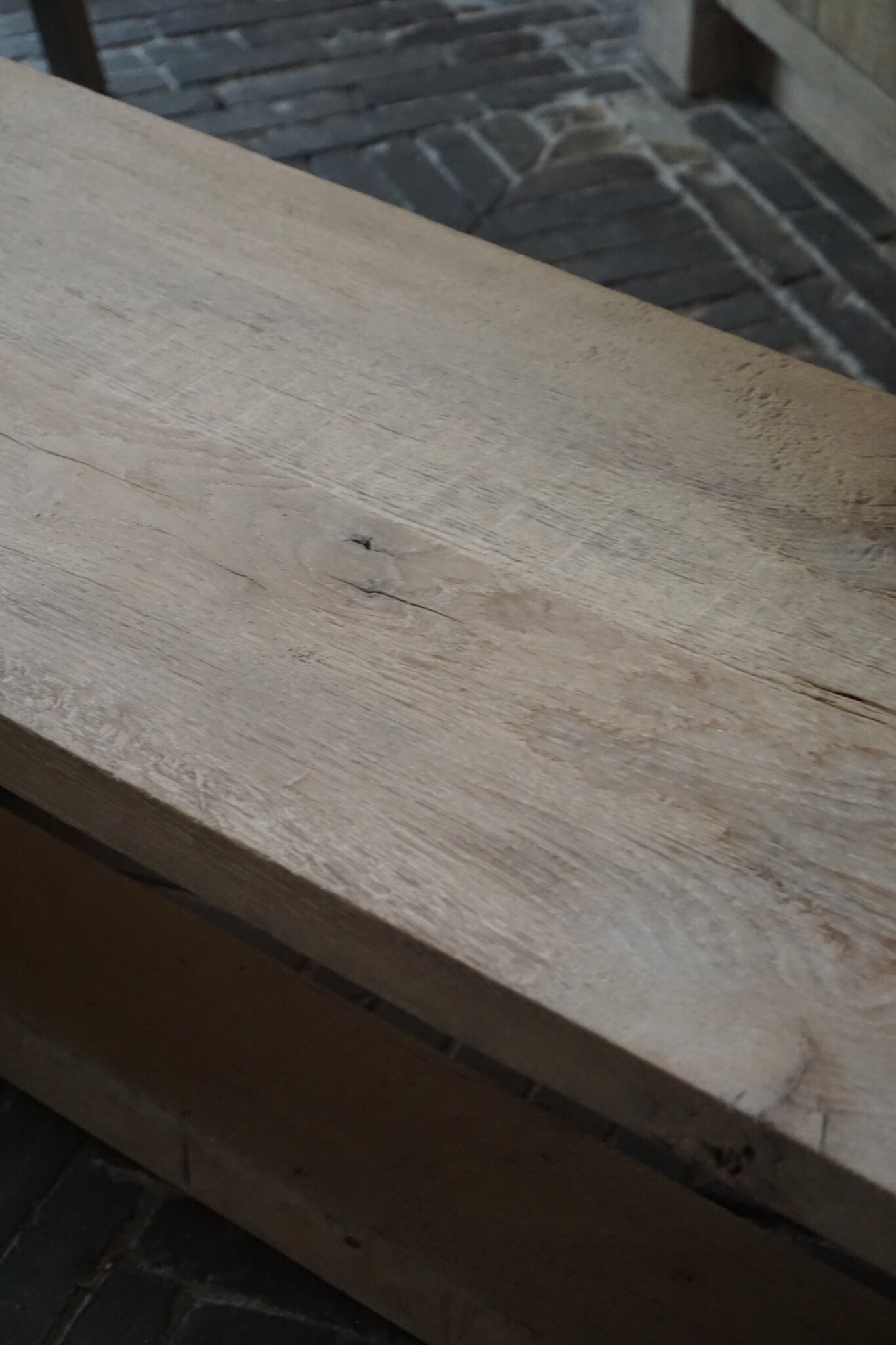 Rene Houtman Eettafel Bankje Oud Eikenhout | Bolpoot | B160 cm