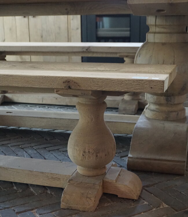 Rene Houtman Eettafel Bankje Oud Eikenhout | Bolpoot | B160 cm
