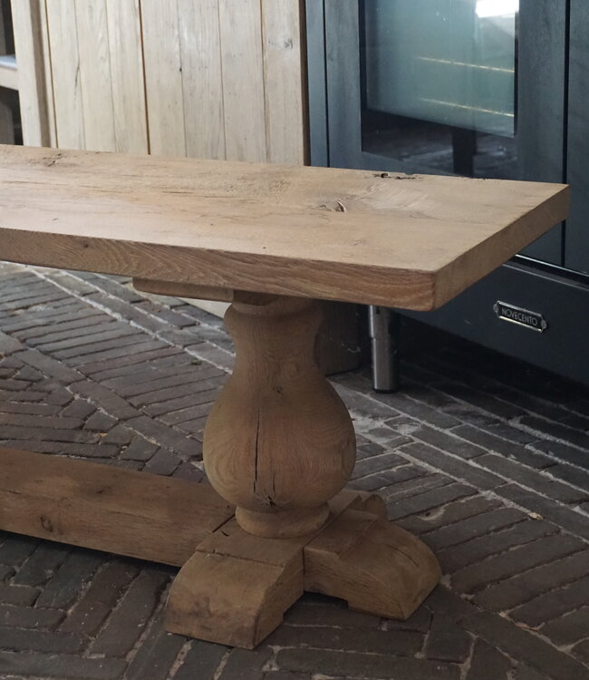 Rene Houtman Eettafel Bankje Oud Eikenhout | Bolpoot | B160 cm