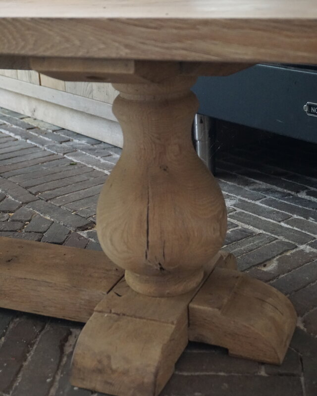 Rene Houtman Eettafel Bankje Oud Eikenhout | Bolpoot | B160 cm