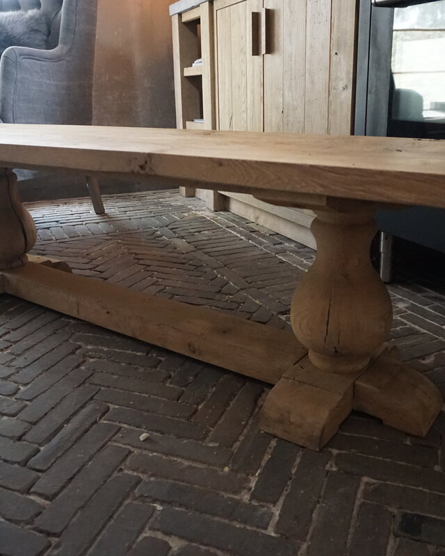 Rene Houtman Eettafel Bankje Oud Eikenhout | Bolpoot | B160 cm
