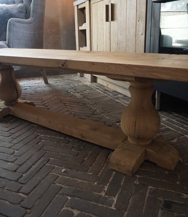 Rene Houtman Eettafel Bankje Oud Eikenhout | Bolpoot | B160 cm