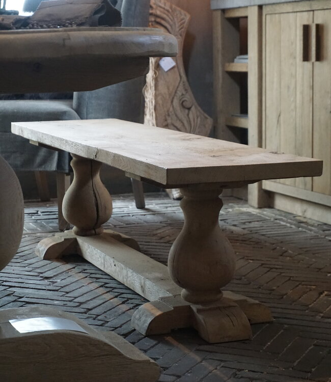 Rene Houtman Eettafel Bankje Oud Eikenhout | Bolpoot | B160 cm