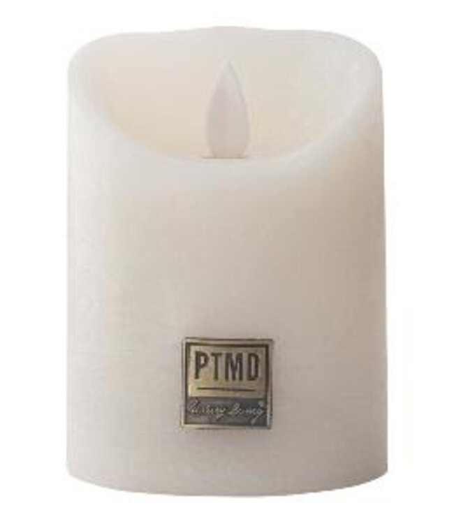 PTMD LED Lichtkaars rustiek wit beweegbare vlam S