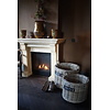 Set Van 2 Haardmanden Rotan Grijs Met Wielen | Grey