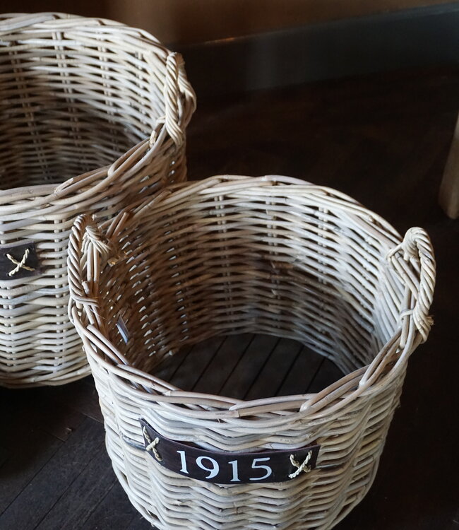 Rene Houtman Set Van 2 Haardmanden Rotan Grijs Met Wielen | Grey