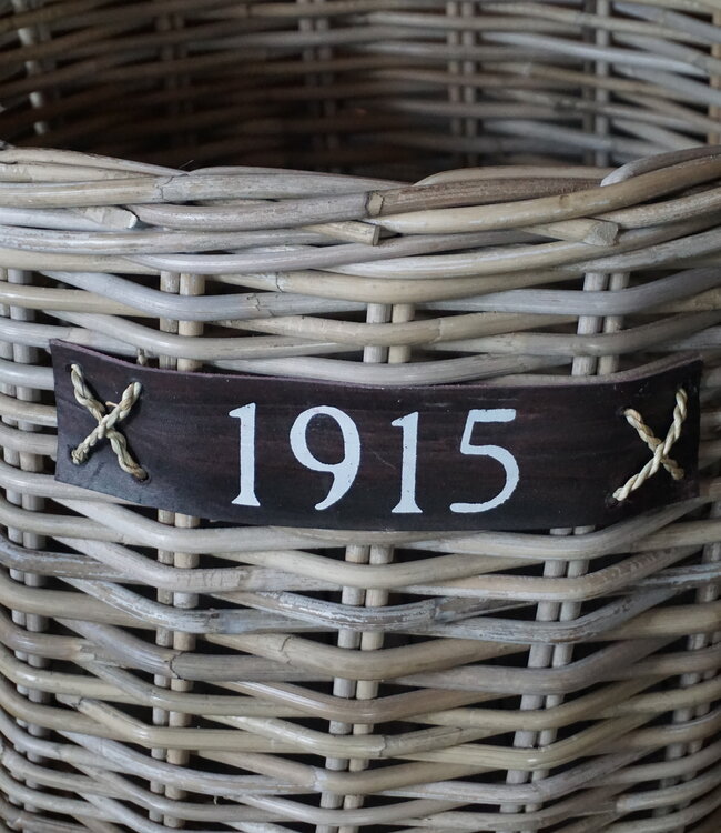 Rene Houtman Haardmand Rotan Grijs Met Wielen D60xH48 cm