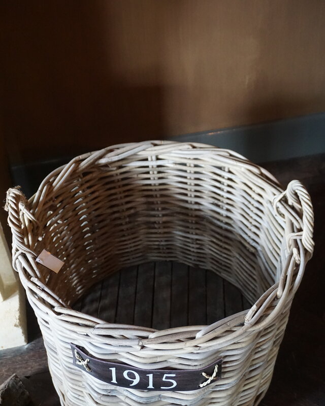 Rene Houtman Haardmand Rotan Grijs Met Wielen D60xH48 cm