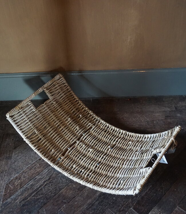Rene Houtman Haardmand Rotan Grijs Schotel | H60xB35xD21 cm