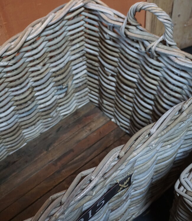 Rene Houtman Set Van 2 Haardmanden Rotan Grijs Met Wielen