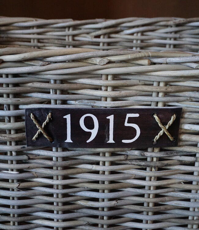 Rene Houtman Haardmand Rotan Grijs Met Wielen | B78xD44xH42 cm