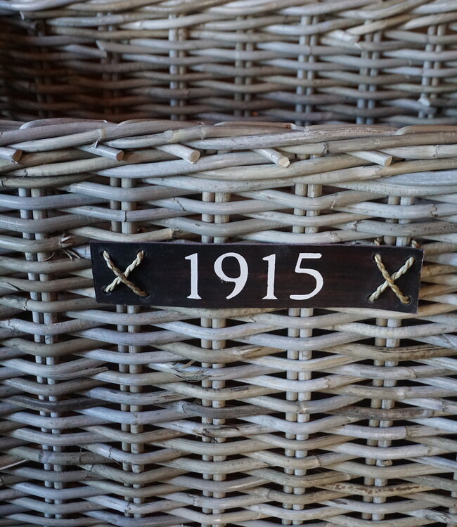 Rene Houtman Haardmand Rotan Grijs Met Wielen | B90xD55xH53 cm