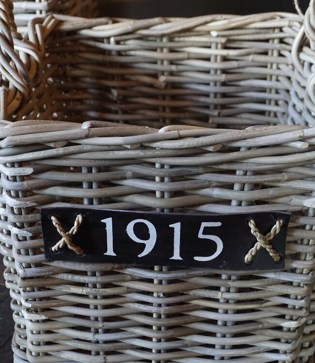 Rene Houtman Set Van 2 Haardmanden Rotan Grijs Met Wielen