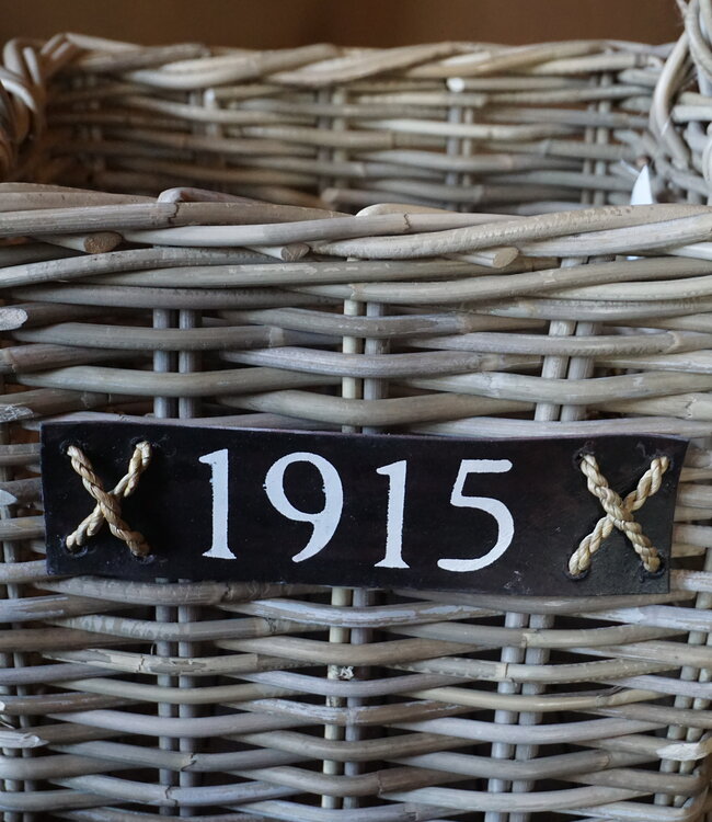 Rene Houtman Haardmand Rotan Grijs Met Wielen | H42xB40xD40 cm