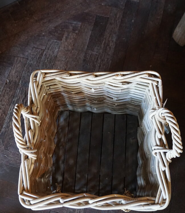 Rene Houtman Haardmand Rotan Grijs Met Wielen | H42xB40xD40 cm