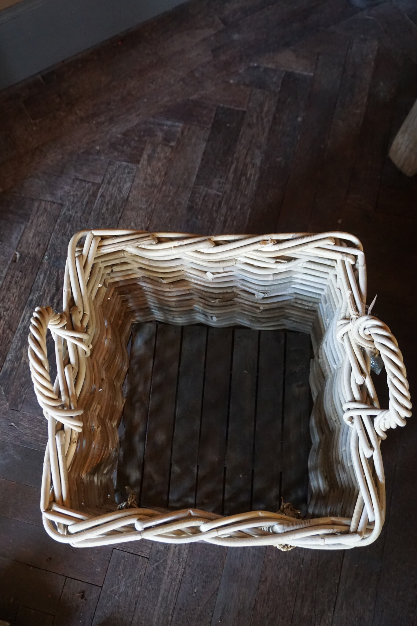 Rene Houtman Haardmand Rotan Grijs Met Wielen | H42xB40xD40 cm