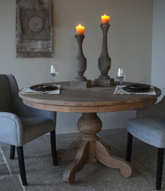 Rene Houtman Eetkamertafel Rond | Bruin | Ø130 cm x H78 cm