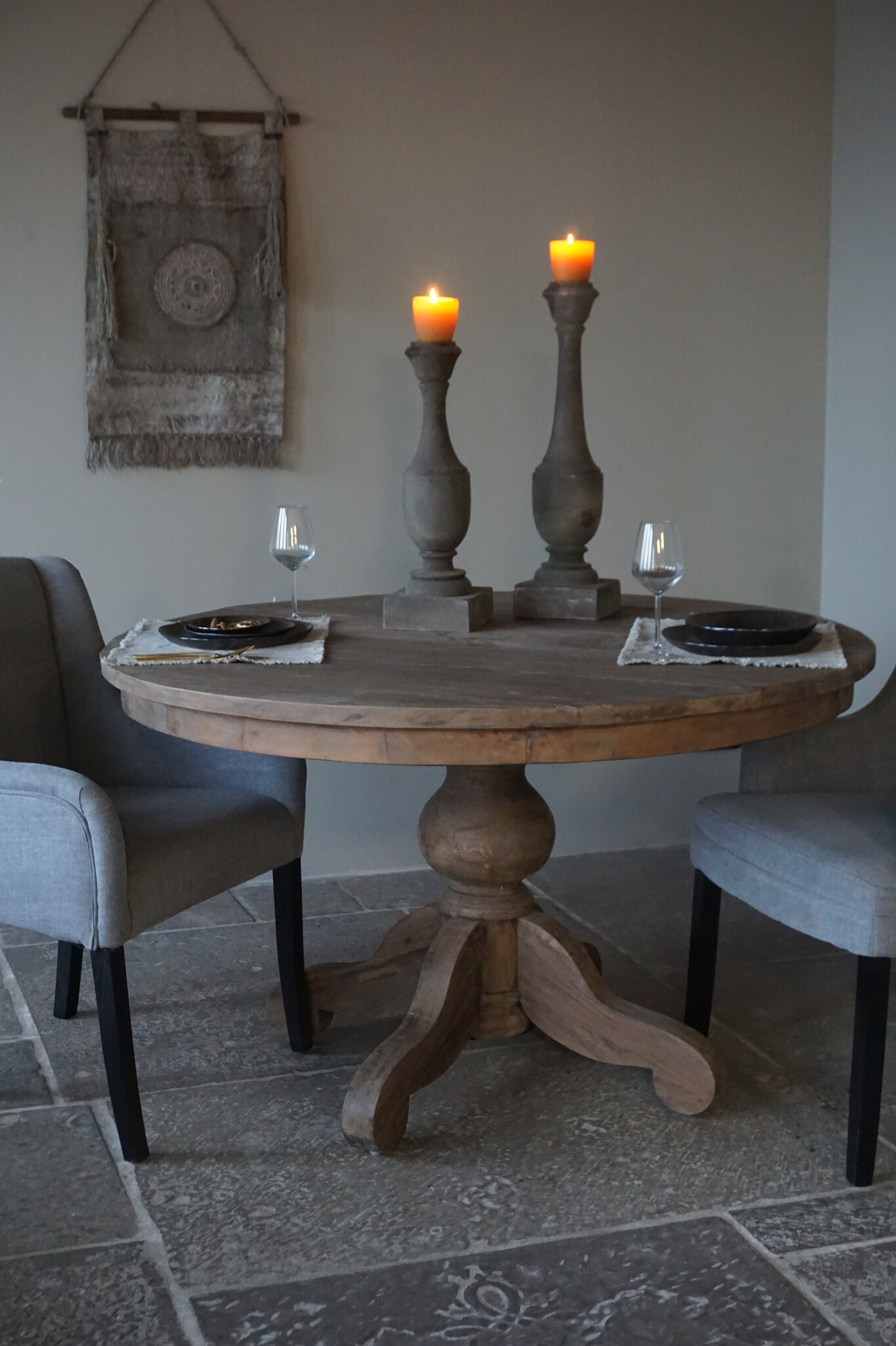 Rene Houtman Eetkamertafel Rond | Bruin | Ø130 cm x H78 cm