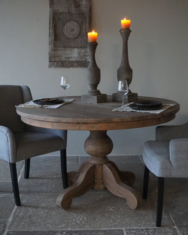 Rene Houtman Eetkamertafel Rond | Bruin | Ø130 cm x H78 cm