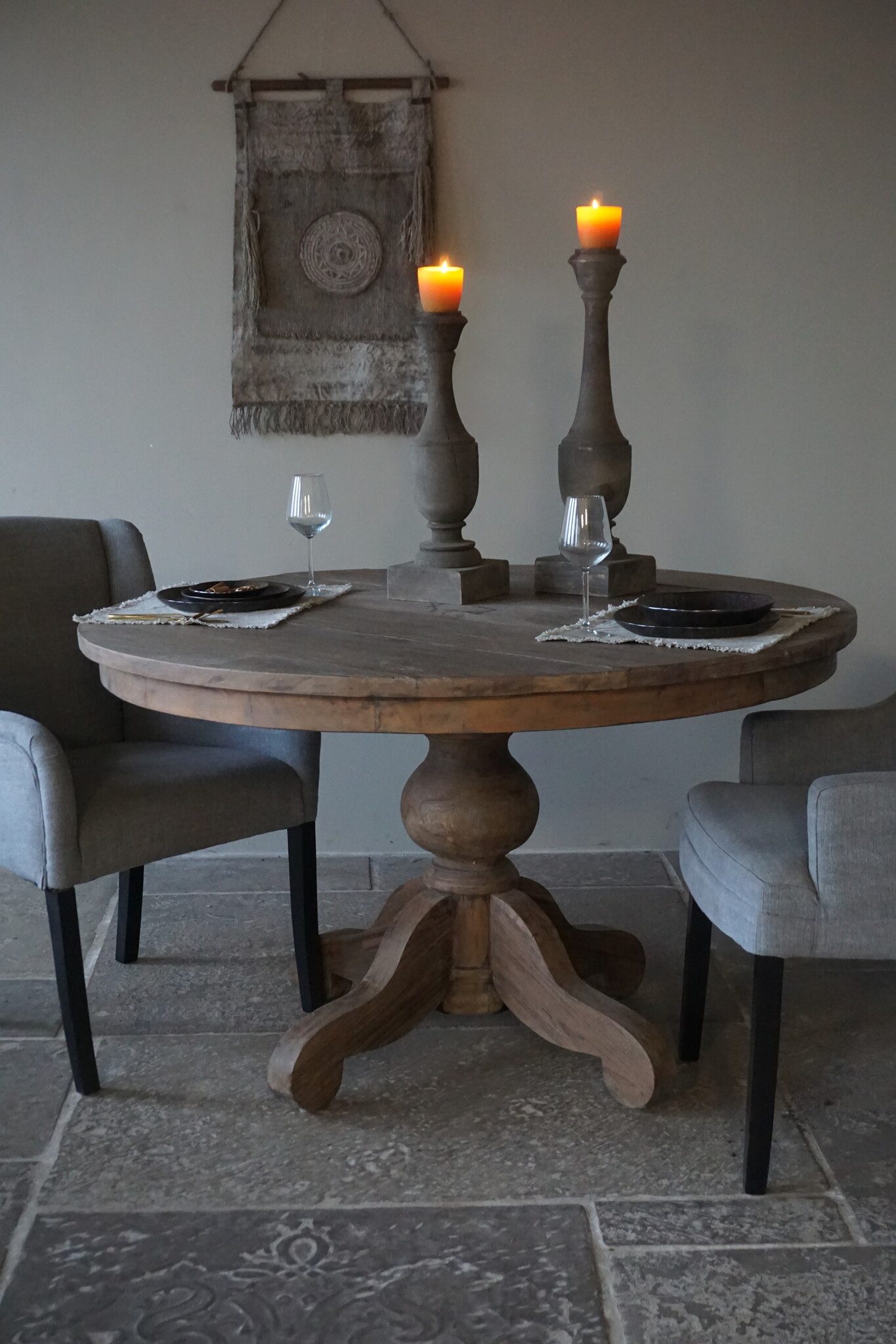 Rene Houtman Eetkamertafel Rond | Bruin | Ø130 cm x H78 cm