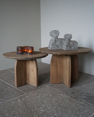 Rene Houtman Salontafel Hout Set Van 2 70&60 cm