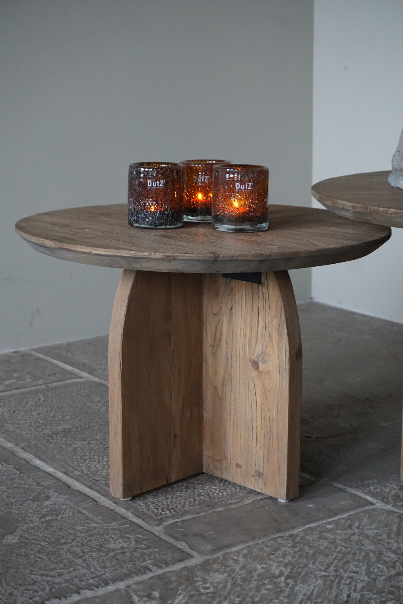 Rene Houtman Salontafel Hout Set Van 2 70&60 cm Naturel Grijs