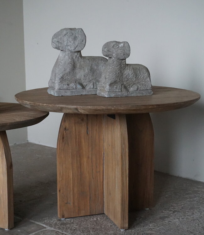 Rene Houtman Salontafel Hout Set Van 2 70&60 cm Naturel Grijs