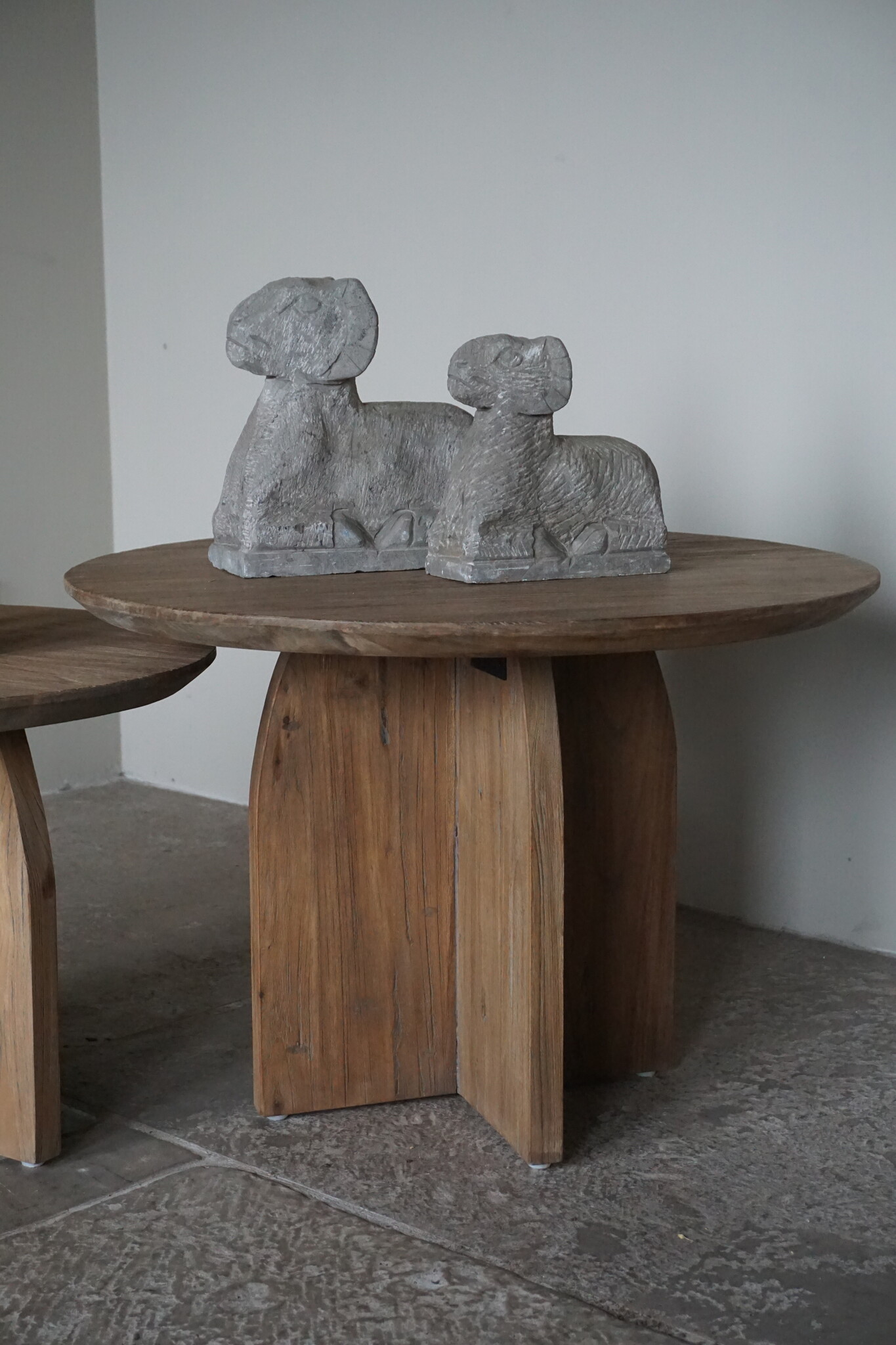 Rene Houtman Salontafel Hout Set Van 2 70&60 cm Naturel Grijs